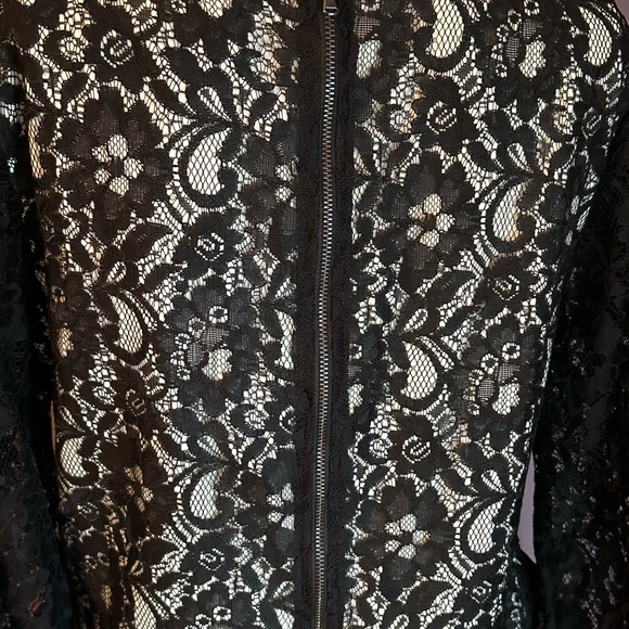 NWOT Hal Fulrnstein Black Lace Skirt and Matching Lace Pemplum Top, Size L‎ - Picture 6 of 11